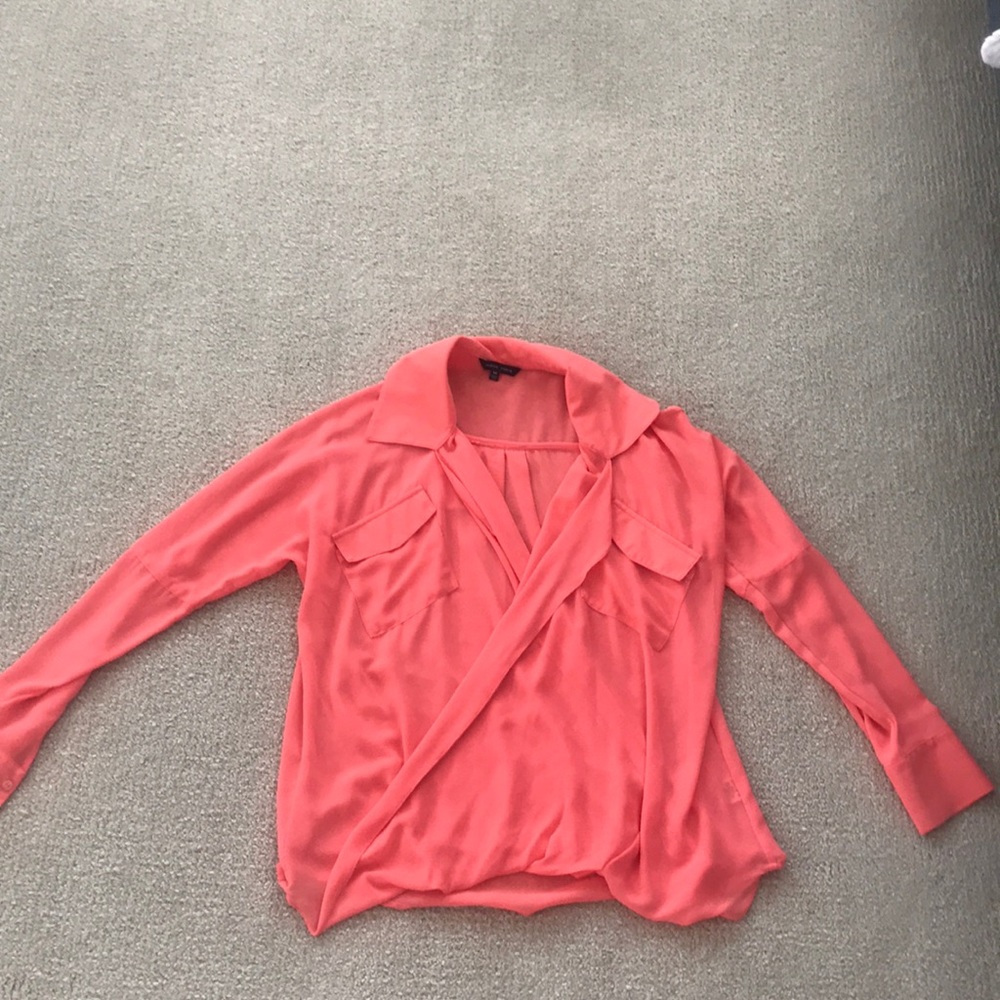Naked Zebra Coral Chiffon Blouse